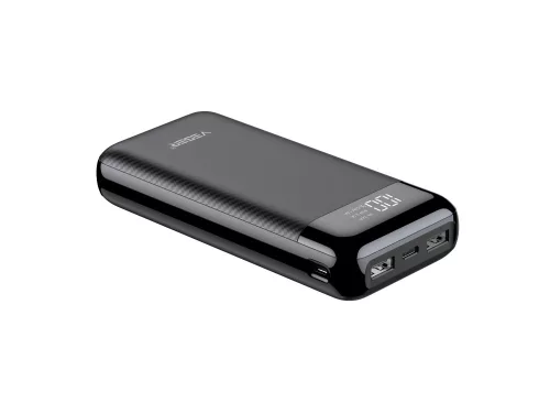 Veger L21 – power banka s kapacitou 20 000 mAh – LED indikátor nabíjania, 4 nabíjacie porty – čierna