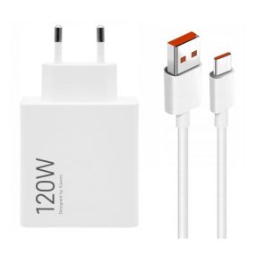   Xiaomi 120W Hypercharge Combo - 120 Wattová nabíjačka Type-A + 1 meter, 120 Wattový kábel - biela