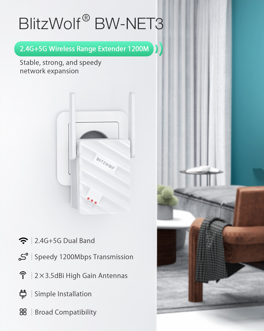 Blitzwolf BW-NET3 repeater