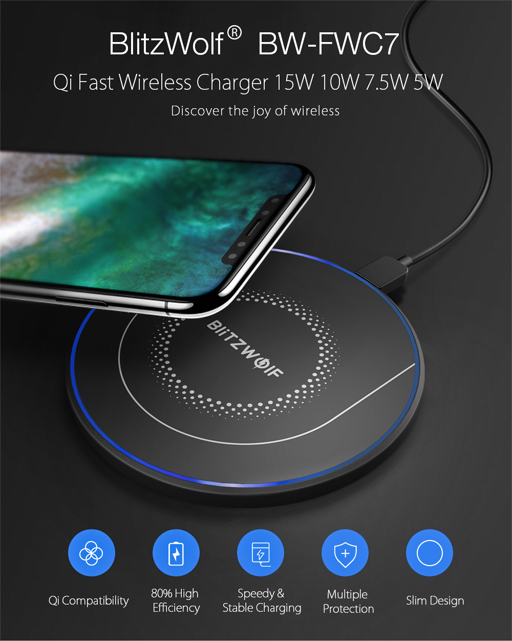 BlitzWolf BW-FWC7 QI wireless charger
