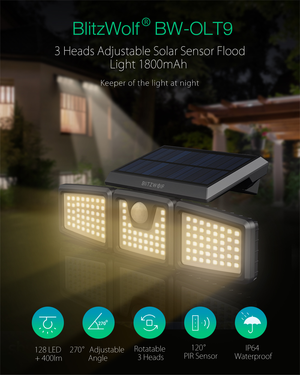Outdoor solar lamp